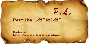 Petrika László névjegykártya