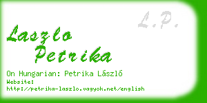 laszlo petrika business card