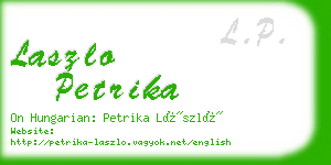 laszlo petrika business card
